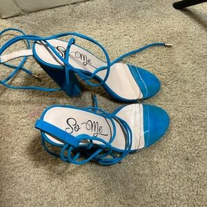 So Me Vibrant Blue Strappy Heels